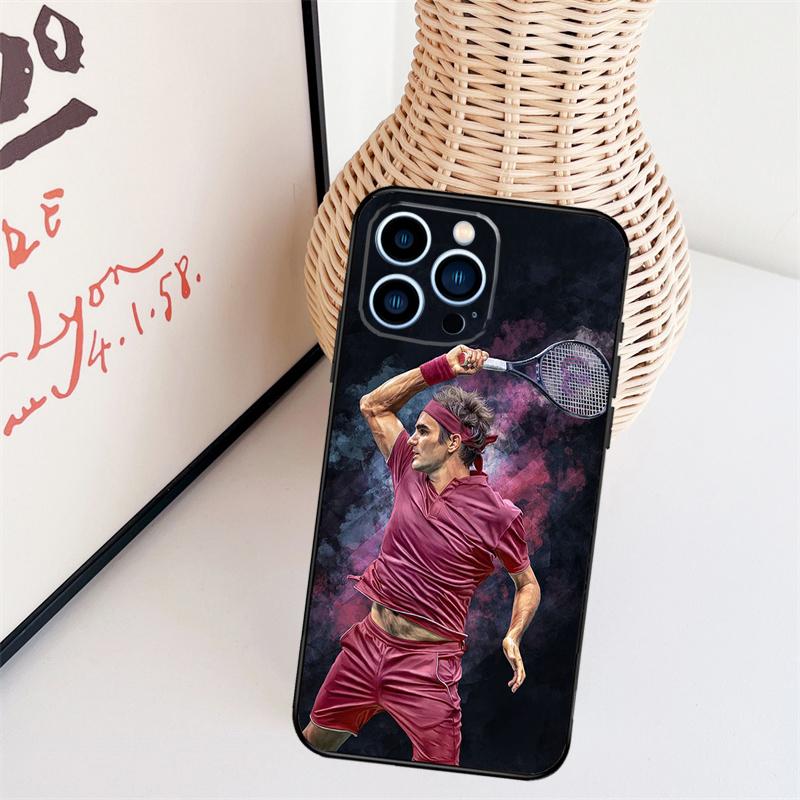 Tennis Roger Federer RF Cover Case For iPhone 14 Pro 11 16 15 Pro Max 12 13 Mini Plus XS X XR Funda