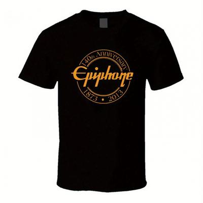 Epiphone 140th Anniversary Retro Graphic Cotton T-Shirt Unisex Short Sleeve Round Neck Tee Sporty Casual Activewear Men Women