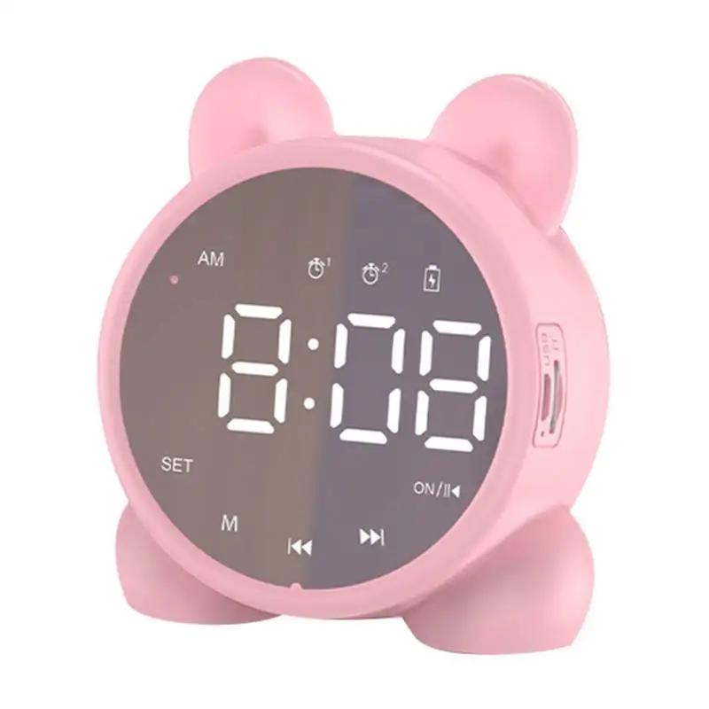 Uroczy zegar stołowy dla uczniów Bluetooth inteligentny głośnik budzik zegar cyfrowy LED budzik temperatura zegar na prezent