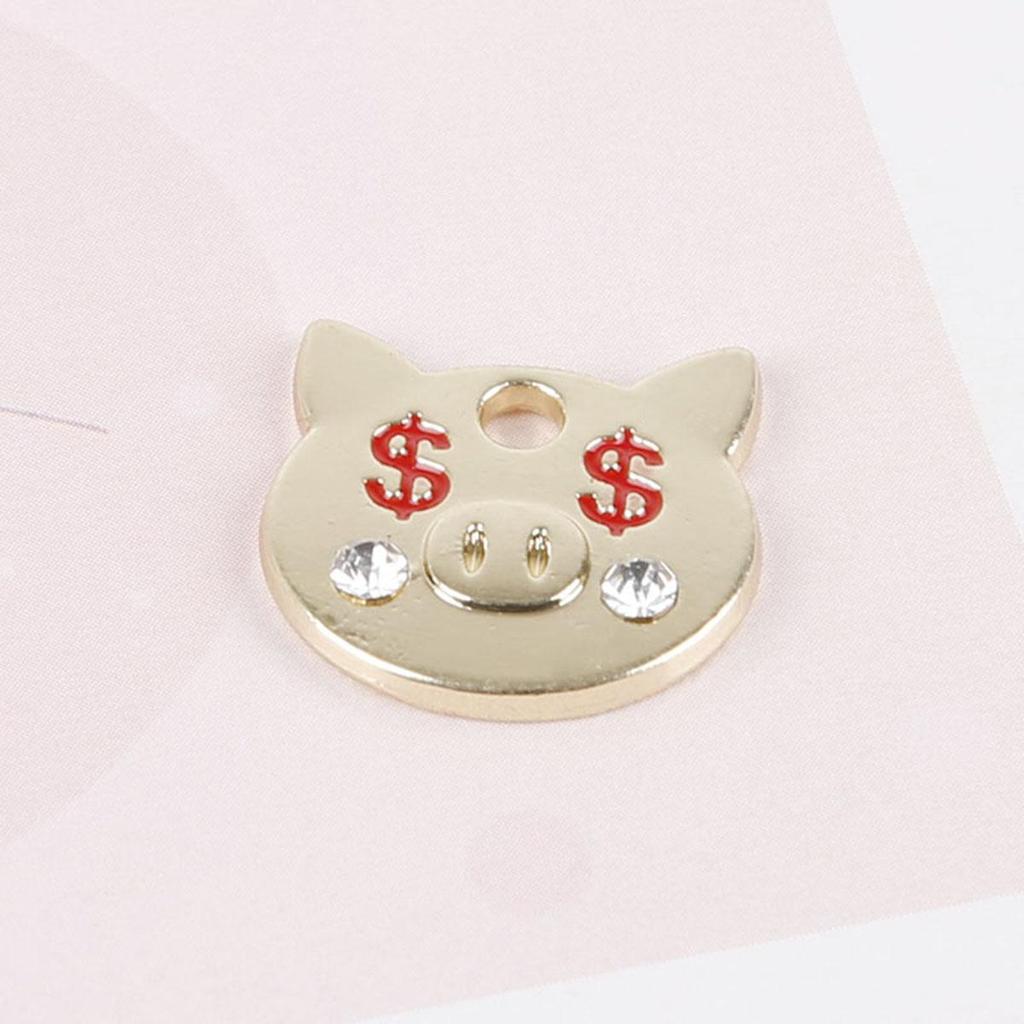 Metal Pig Charm Pendant Cute Animal Design for DIY Necklace Bracelet