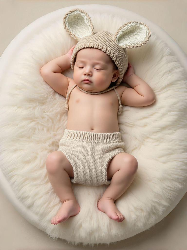 Handmade Crochet Baby Bunny Photo Outfit for Newborns
