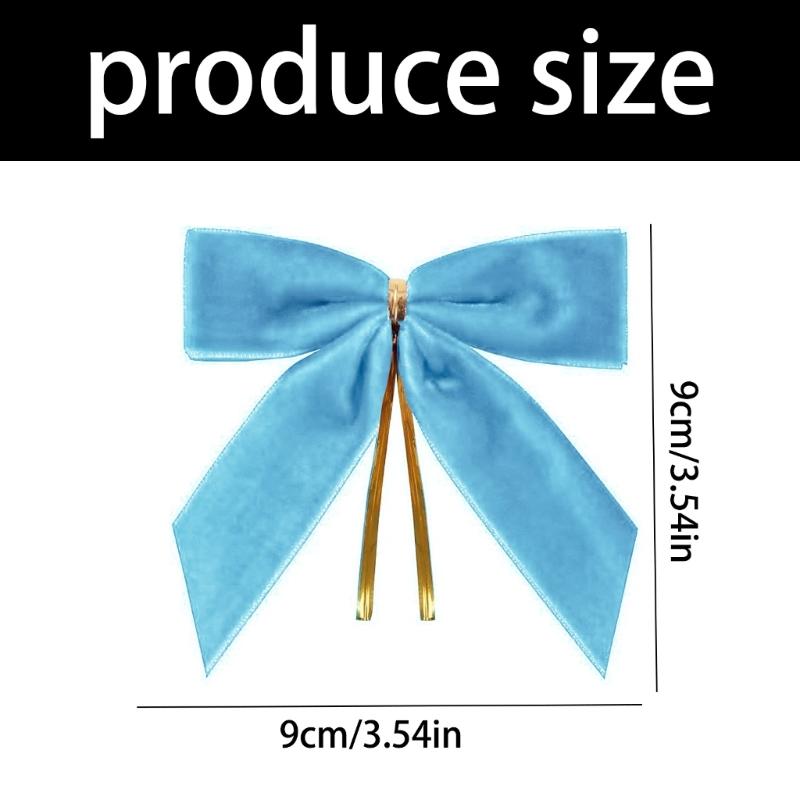 Luxurious Velvety Bowknot Knot Ornament Velvety Holiday Decors For Christmas Tree Holiday Homes Party Decorations
