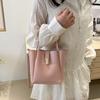 Large Capacity Handbag PU Crossbody Bag Fashiable Versatile Texture Pure Color Mother Bag Handheld Shoulder Bag