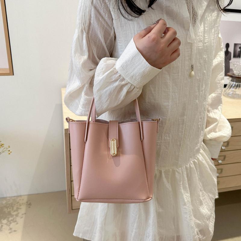 Large Capacity Handbag PU Crossbody Bag Fashiable Versatile Texture Pure Color Mother Bag Handheld Shoulder Bag