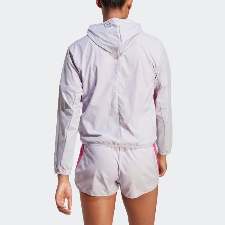 Adidas Run It Windbreaker With Spliced Logo Women Jackets Light-Purple HR9913