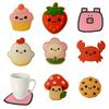 Cute Cartoon Acrylic Coaster Irregular Shapes Heat-Resistant Bowl Pad For Coffee, Tea, Hot Drinks Table Protectors Desk Decor
