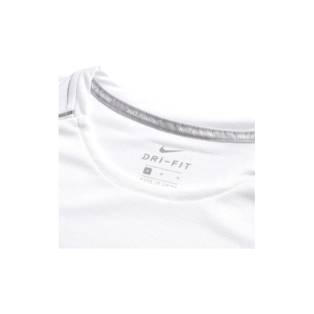 Nike Dri-Fit Miler Running Quick-Dry Rundhals-T-Shirt Herren Oberteile Weiß AJ7566-100