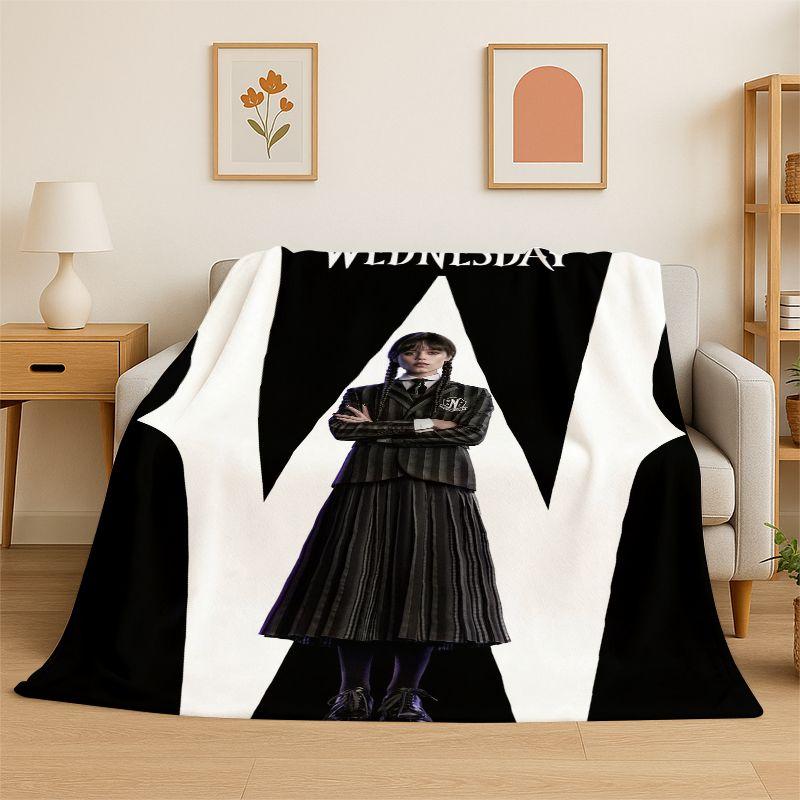 Classic W-Wednesday TV Soft Flannel Throw Blanket,Cozy Blanket for Bed,Couch,Sofa,Bedroom,Living Room,Travel,Picnic Camping
