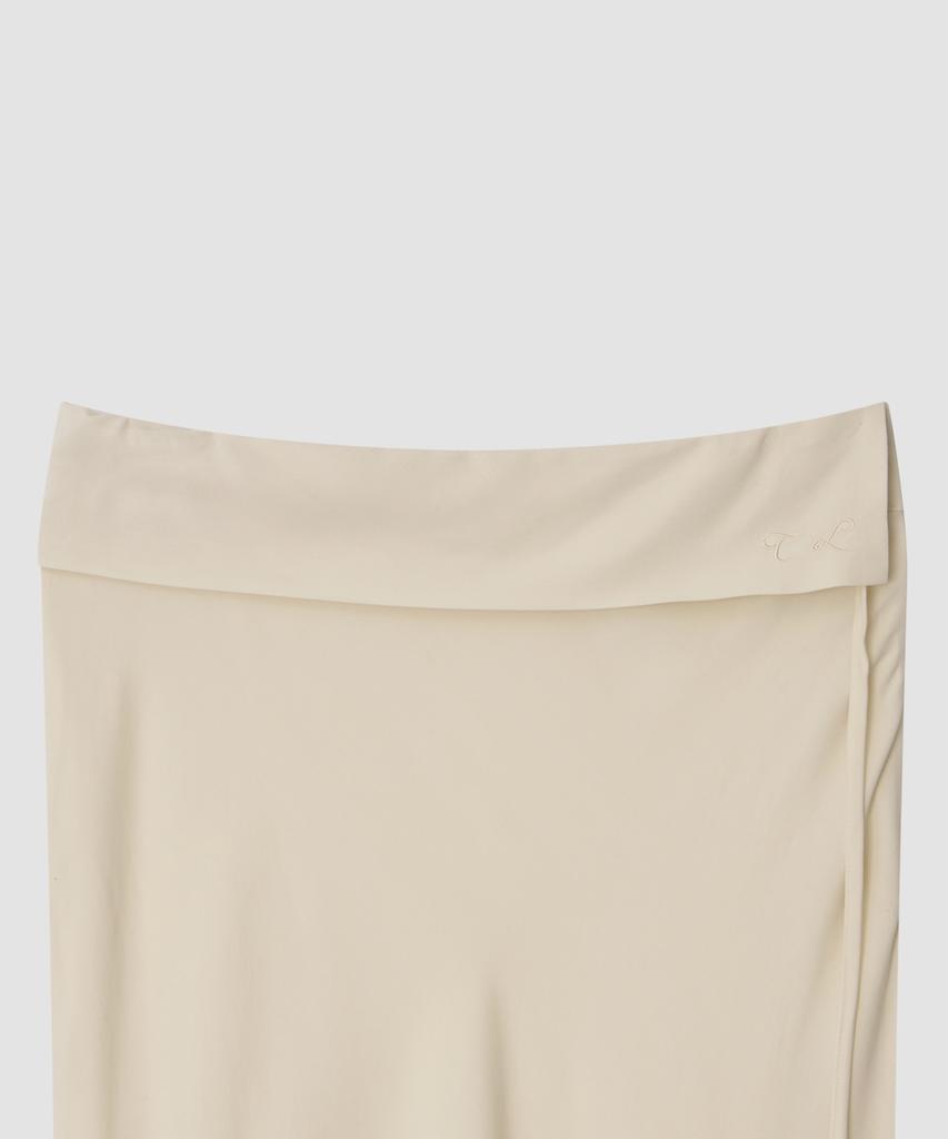 Deolil Folded Long Skirt_Cream
