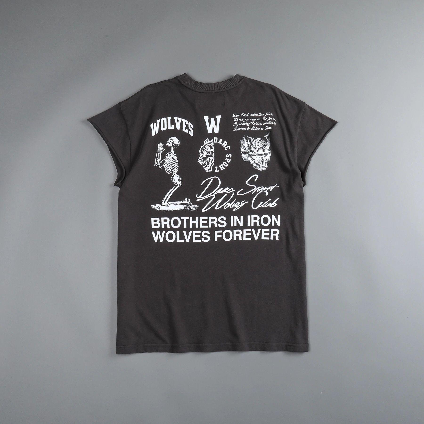 

230 г Ретро Майка для фитнеса с головой волка - Унисекс Безрукавная спортивная и тренировочная футболка XXXL темно-серого