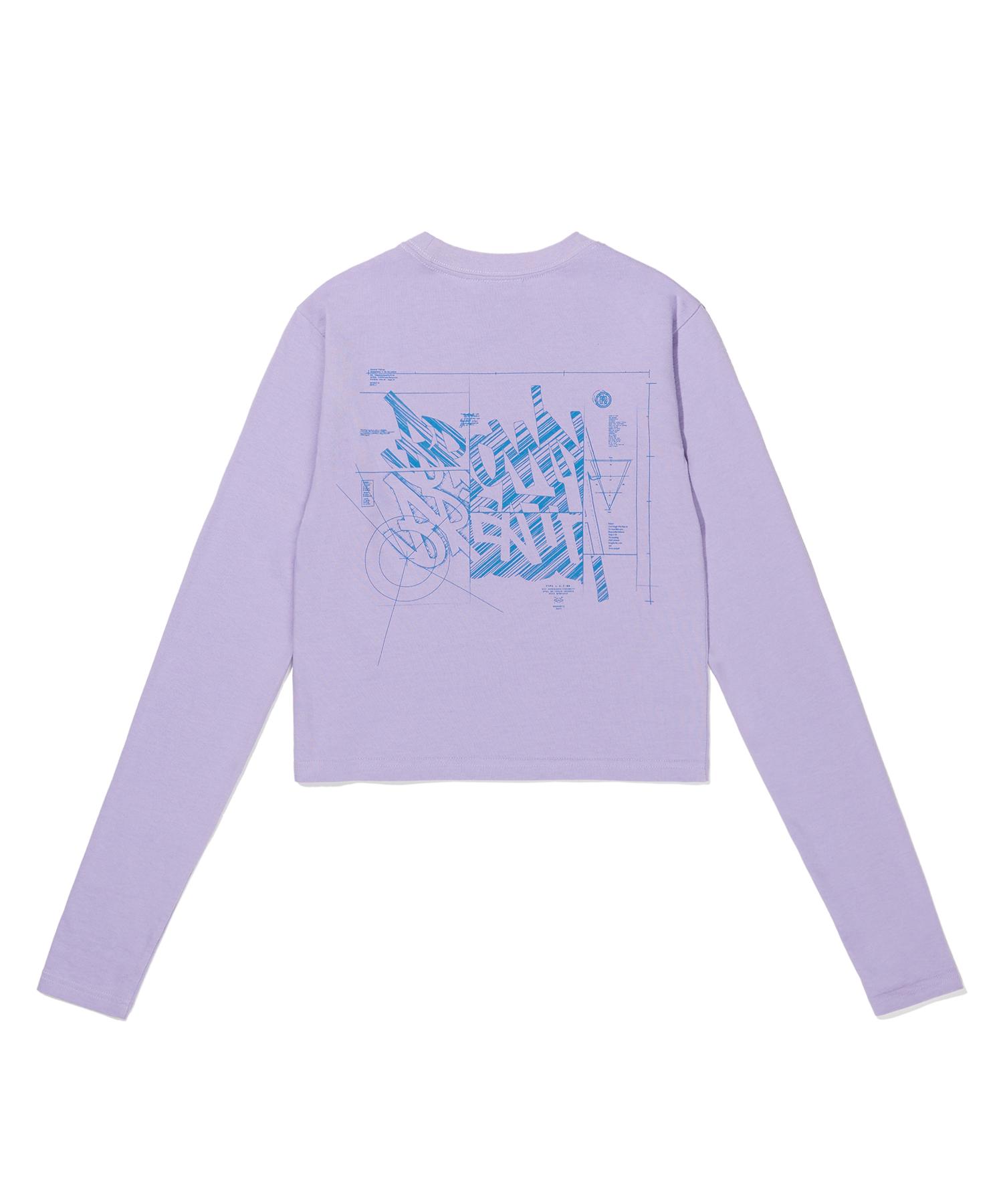 Коричневая метка Bless W с принтом, укороченный лонгслив - Фиолетовый Violet/M