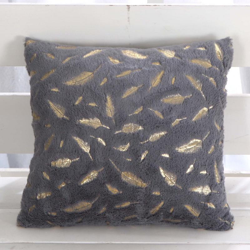 1Pc Plush Thick Leaf Pattern Soft Cushion Covers Sofa Couch Pillow Pillowcase 43x43CM