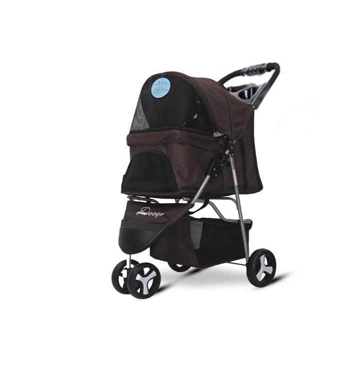 Three-Wheeled Lightweight Pet Stroller for Small and Medium Dogs and Cats, Foldable and Universal Design