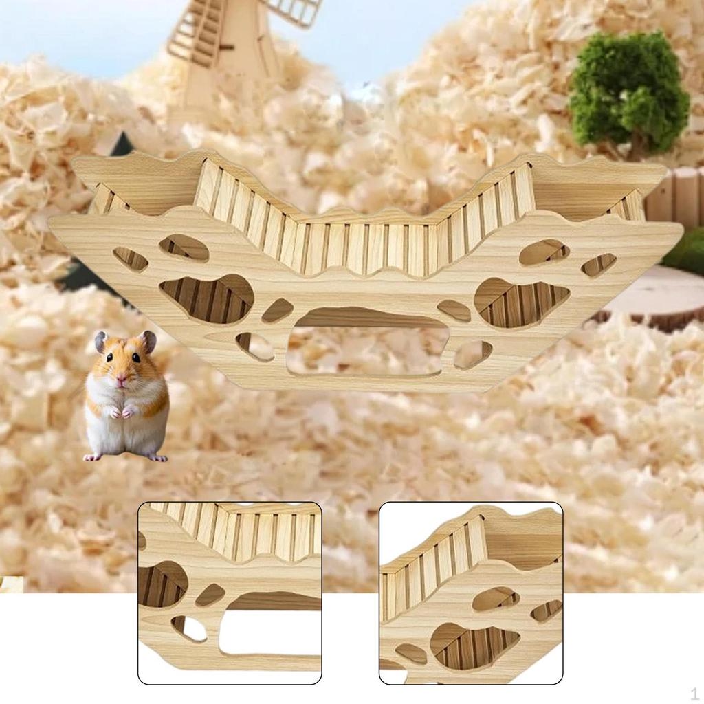 Hamster House and Habitat Small Pet Castle Home,Cage Accessories,Wood Animal Hideout Hut Play