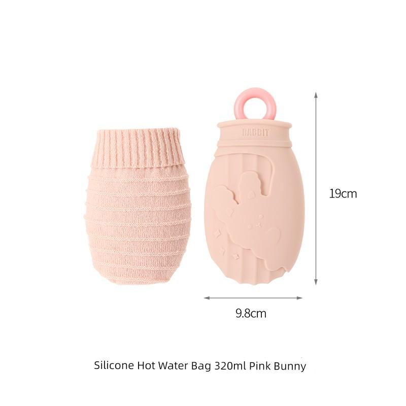 FaSoLa Small Hot Water Bag Baby Belly Water Injection Small Dysmenorrhea Hot Water Bag for Girls Silicone Mini Heattech