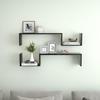 VidaXL Wall Shelves 2 Pcs Black 100x15x20 Cm Chipboard