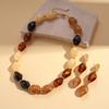 Acrylic Oval Beaded Sweater Chain Autumn and Winter Maillard Niche Necklace