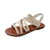 Summer Women's Cross Belt Casual Color Flat Bottom Versatile Comfortable Non Sandals for Wearing Outside