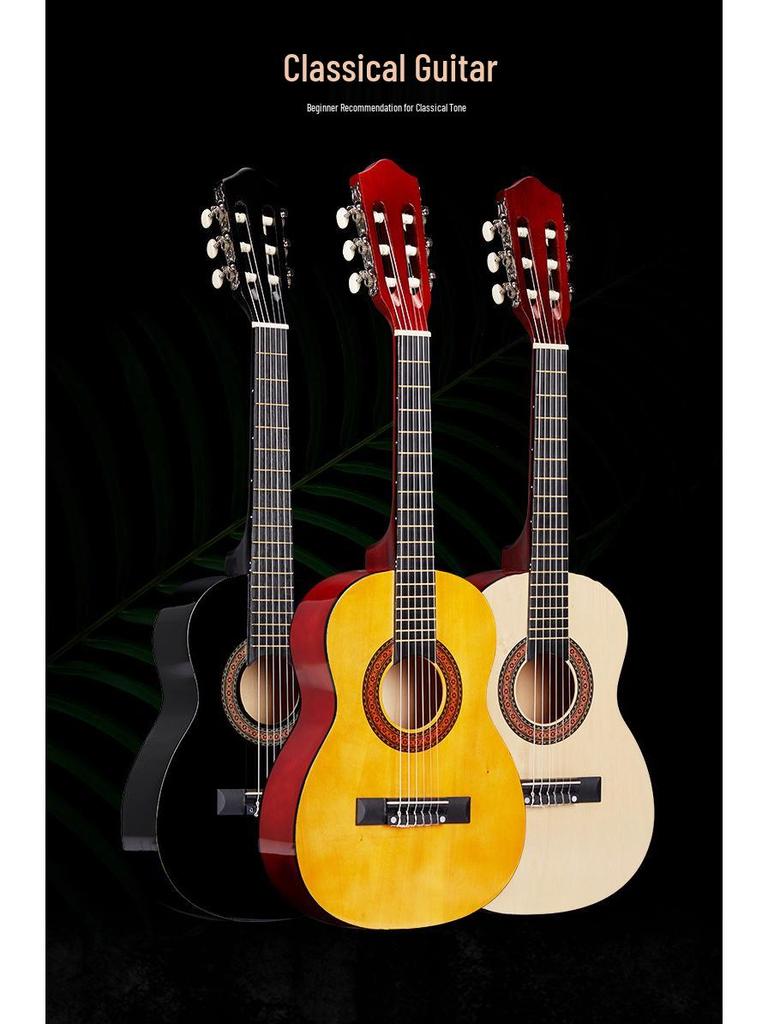 30-Inch Classical Guitar, All Linden Wood, Gloss Finish, Rounded Corners