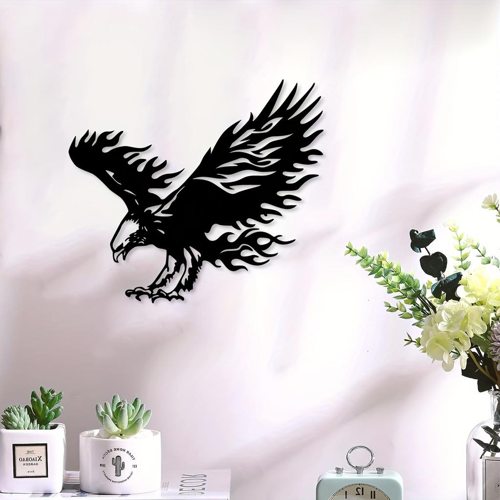 1pc Flying Eagle Metal Wall Art, Retro Decoration for Bar Kitchen Coffee, Halloween Christmas New Year Gift