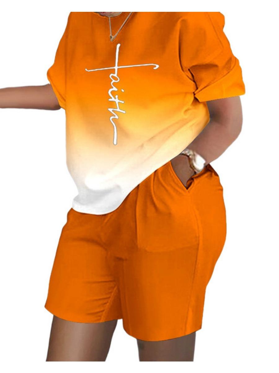 

Літня популярна футболка з 3d-принтом + шорти, комплекти з 2 предметів, модний повсякденний жіночий короткий костюм, м’який спортивний костюм для бігу, трендовий одяг, одяг 2XL