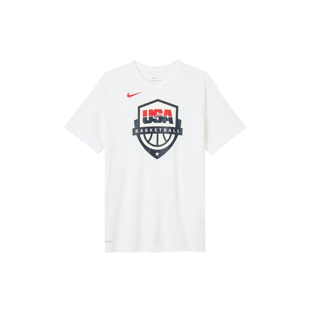 Nike Usab Letter Pattern Printed Crew Neck Short Sleeve T-Shirt Men Tops White FQ3634-100