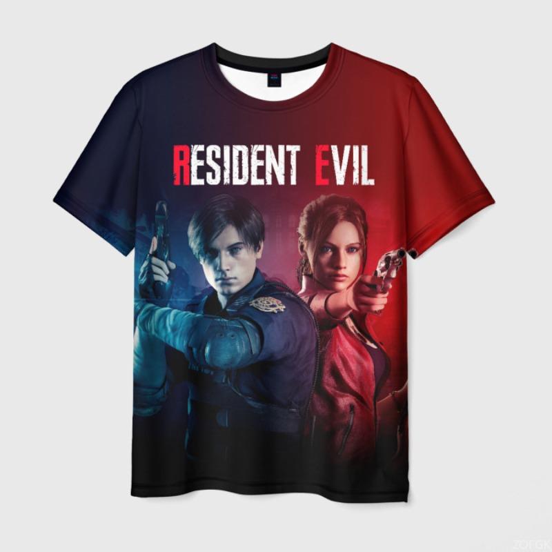 Latest Popular Horror Game Resident Evil 3 Printed Men's T-shirt 3D Biohazard Fashion Loose Short Sleeved T-shirt Street Wear