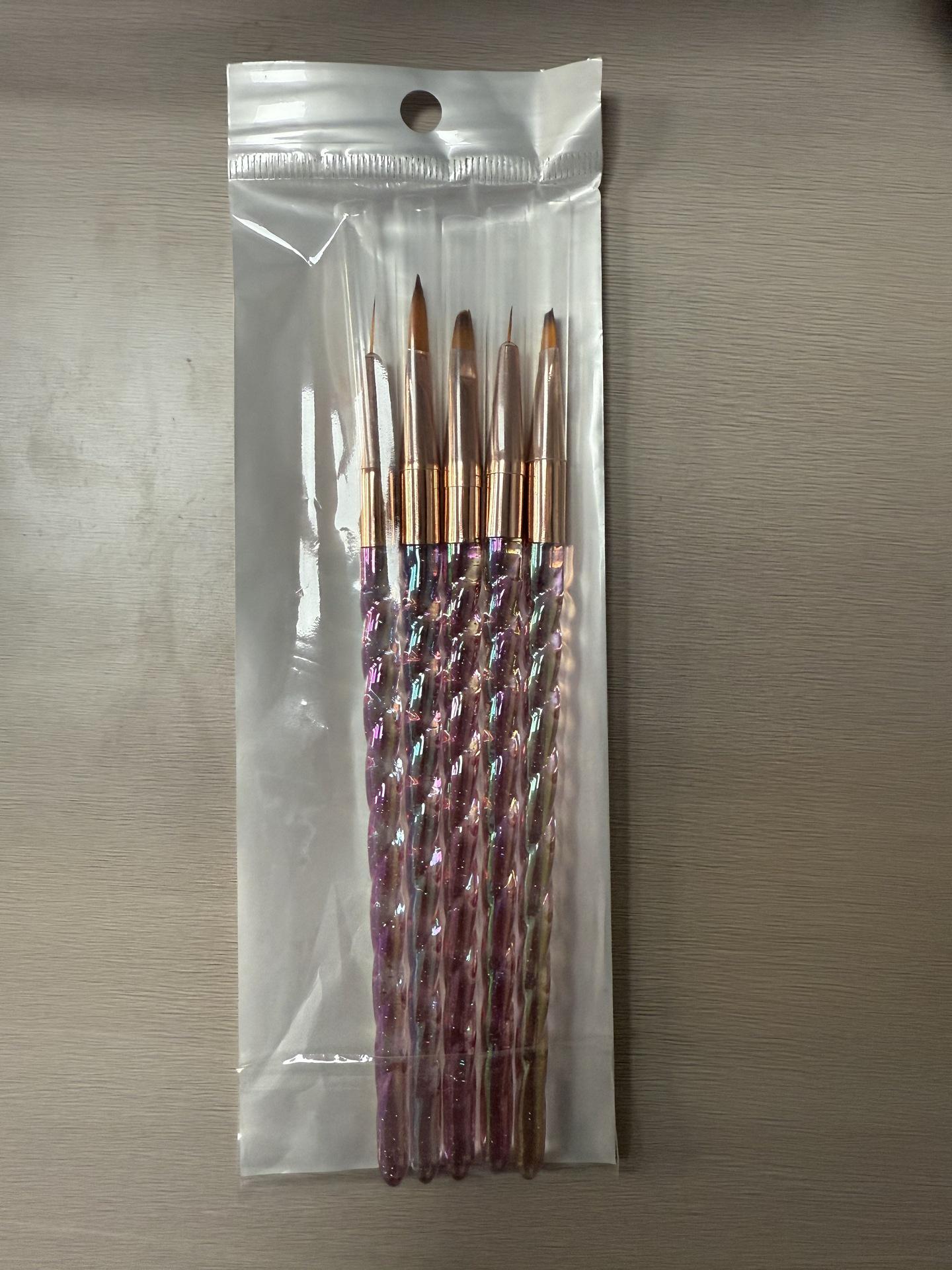 

Набор кистей для градиентного нейл-арта - 5 шт. для гель-лака, рисования линий и кристальной лепки