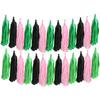Honeydak 30 Pcs Witch Party Decorations Pink and Green Birthday Tissue Garland Witch Movie Themed Party Decorations Supplies for Women Princess