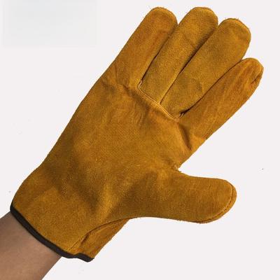 Soft Cowhide Work Gloves - Driver Hunting Farm Garden Welding Safety Protection, Durable Mechanic Gloves