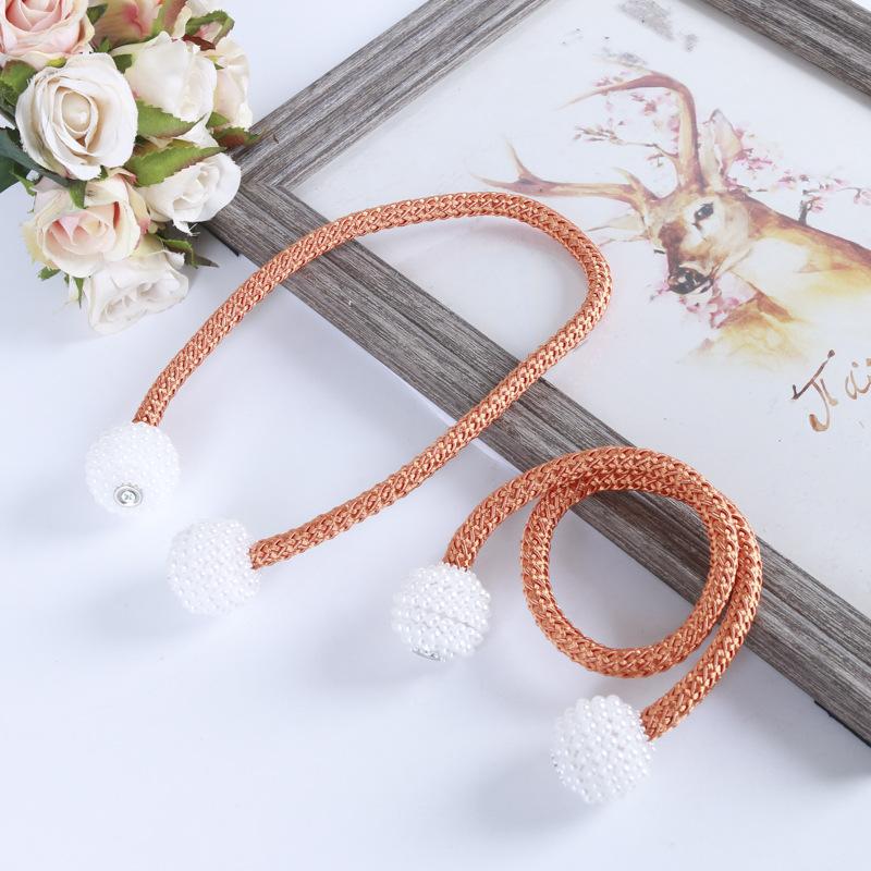 2026 Magnetic Curtain Tiebacks Braided Ball Buckle Punch Free Drapery Holdback Clips Tali Tirai Magnetik