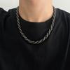 Retro Snake Pattern Black Twist Necklace Men's European and American Hip-hop High Street Niche Light Luxury Collarbone Chain Tide