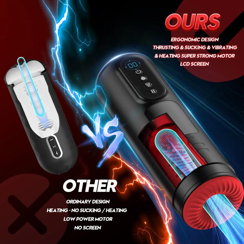 Lcd Display Automatic Sucking Male Masturbator Heating Thrusting Vibrators Pocket Pussy Stroker Blowiob Adult Sex Toys 18