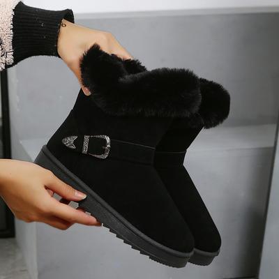 Stivali da Neve alla Moda Mantengono Caldo Scarpe da Donna Stivali Invernali Stivaletti da Donna Moda Stivali Corti Pelle Scamosciata Donna Scarpa in Cotone Nuovo 2024 Inverno