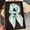 European American 70cm Small Square Imitation Silk Scarf - Printed Versatile Headscarf/Neck Protector