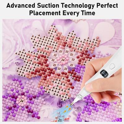 Rhinestones Painting Pen 3 Suction Level Rhinestones Art Accessory Set with Replacement Tips Electric Rhinestones Art Pen