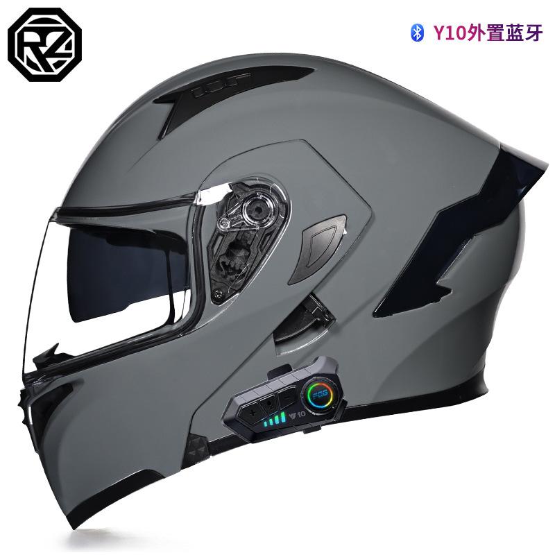 Orz Men's And Women's Electric Motorcycle Helmets Personalized Bluetooth Full Helmet Electric Scooter Motorcycle Four Seasons Warm Helmet
