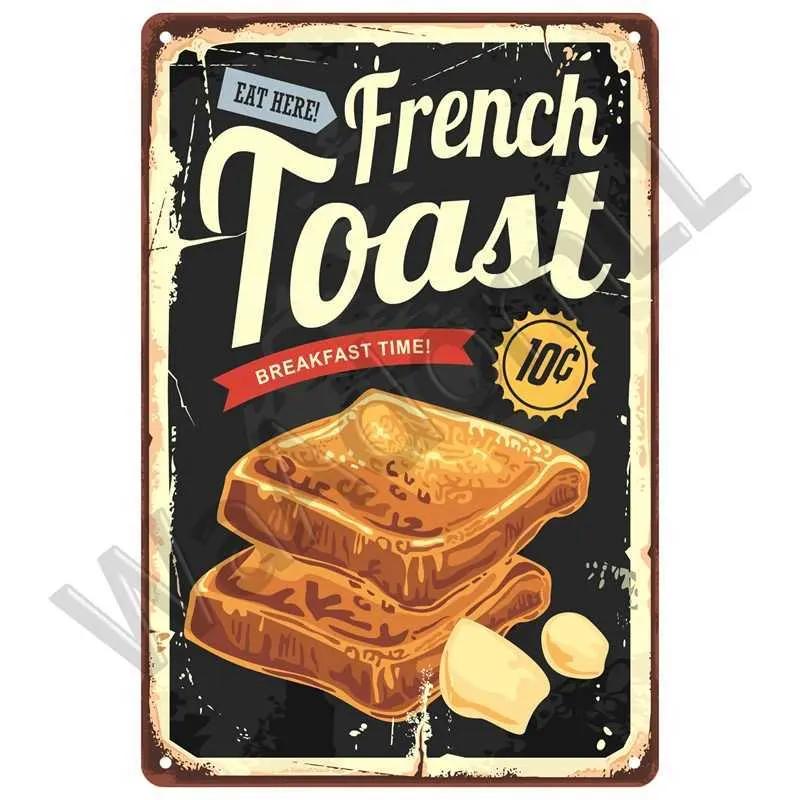 Wall Art Decoration Fast Food Metal Sign Board Retro Tin Sign Iron Paint Party Area Kitchen Restaurant Caf Restaurant Bar