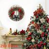 Christmas Wreath Metal Wall Art with Cardinal Birds and Bow