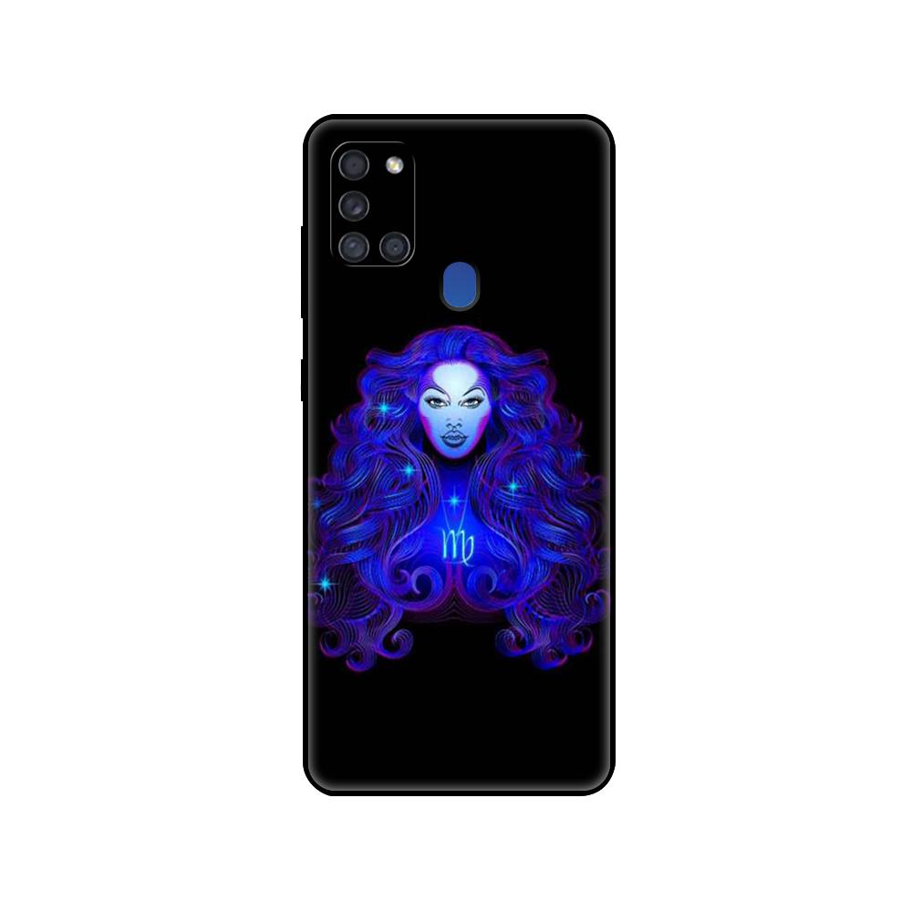 Schwarze TPU-Hülle für Samsung Galaxy A50 50S A30S A10 A01 A11 A21S A31 A41 A51 A71 M21 M30S S10 LITE Cover Sternzeichen