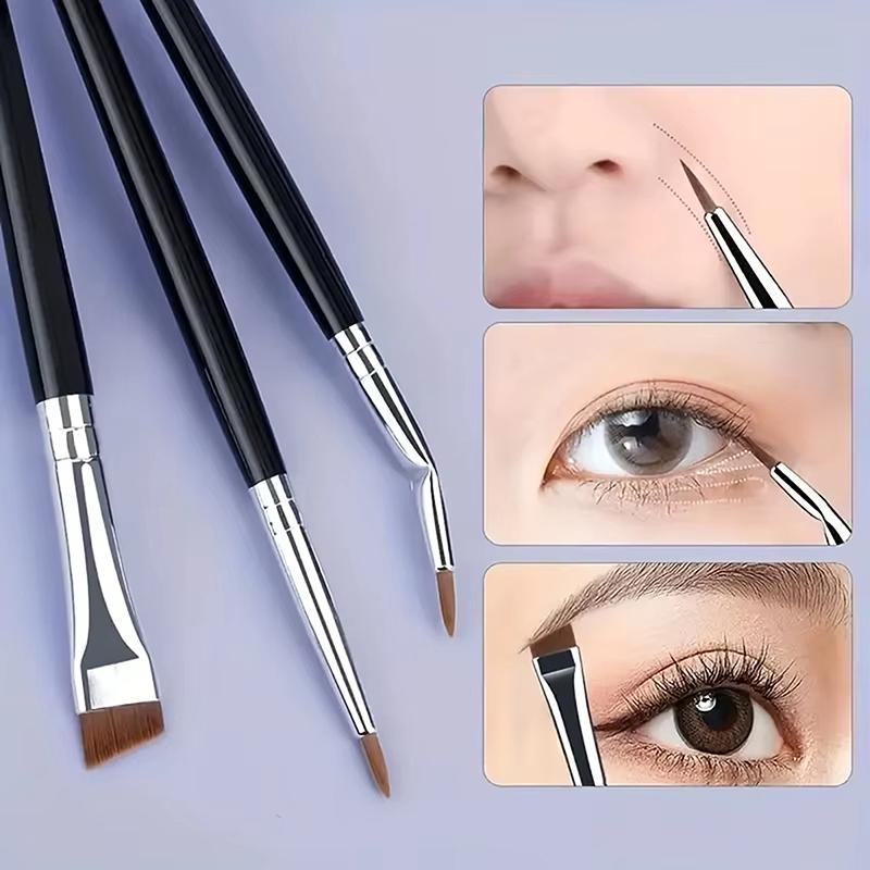 Seturi de 3/5/7 Pensule de Machiaj de Precizie pentru Detalii, Pensulă Unghiulară pentru Eyeliner și Sprâncene, cu Pensulă Ultra-Subțire pentru Sprâncene și Pleoapa Inferioară