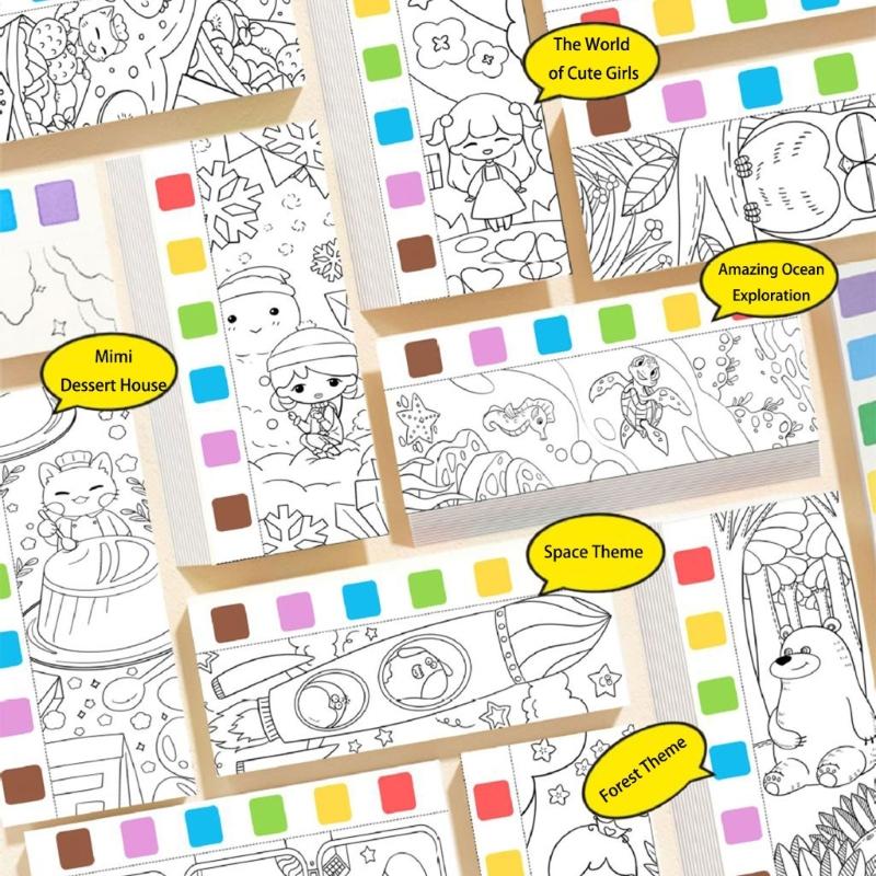 Kids Watercolor Art Sketching Book with Built in Paint and Art Brush For Childrens Beginner Artists Travel Drawing