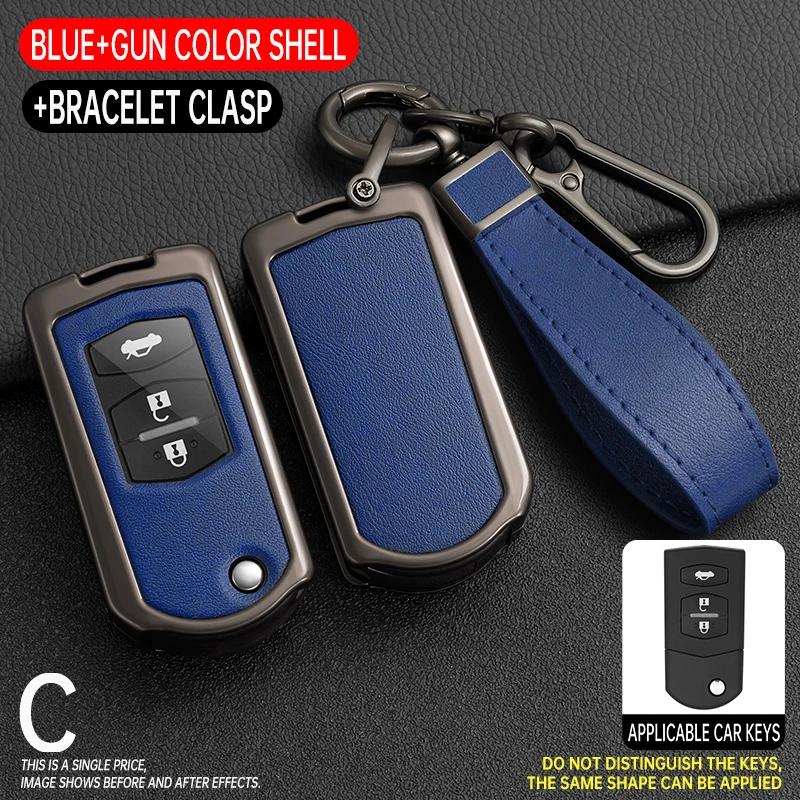

2 3 Buttons Zinc Alloy Car Flip Key Case Cover Shell Holder For Mazda 3 5 6 Series M6 Rx8 Mx5 Key Protector Fob Bag Accessories