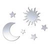 Removable Mirror Moon and Star Wall Decal DIY Art Decors Wall Sticker Murals for Bedroom Room Ceiling Bathroom Decors