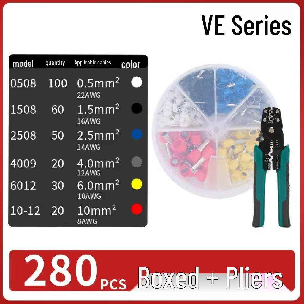 Cold-Pressed Copper Terminal Set with Crimping Pliers and Switch Panel