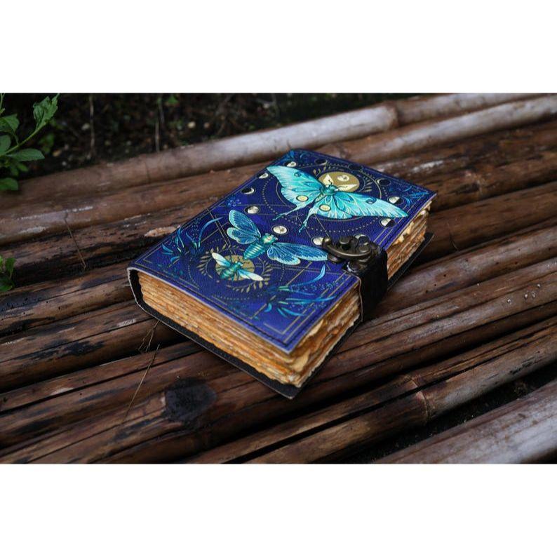 

кожаный блокнот Бабочка Кожаный блокнот для письма Скетчбук пустая книга заклинаний поэзия Блокнот книга Книга для путешествий для мужчин женщин Подарок 7 x 5 in