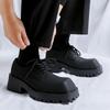 Fashion BLACK Trendy Men's Thick Soled Formal Shoes High Quality Versatile Style Fashion Party Outdoor Stroll Height Increasing Shoes