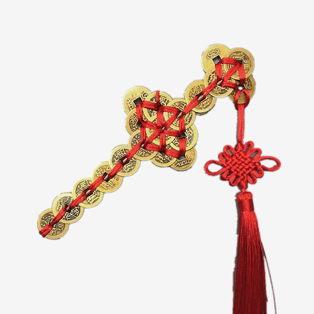 Double Row Copper Coin Sword Ornament - Five Emperors Qianlong Magic Gift