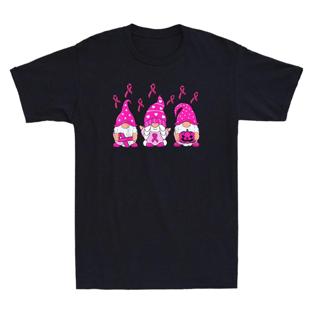 Breast Cancer Awareness Gnome Pumpkin Pink Ribbon Funny Meme Gift Unisex T-Shirt XS