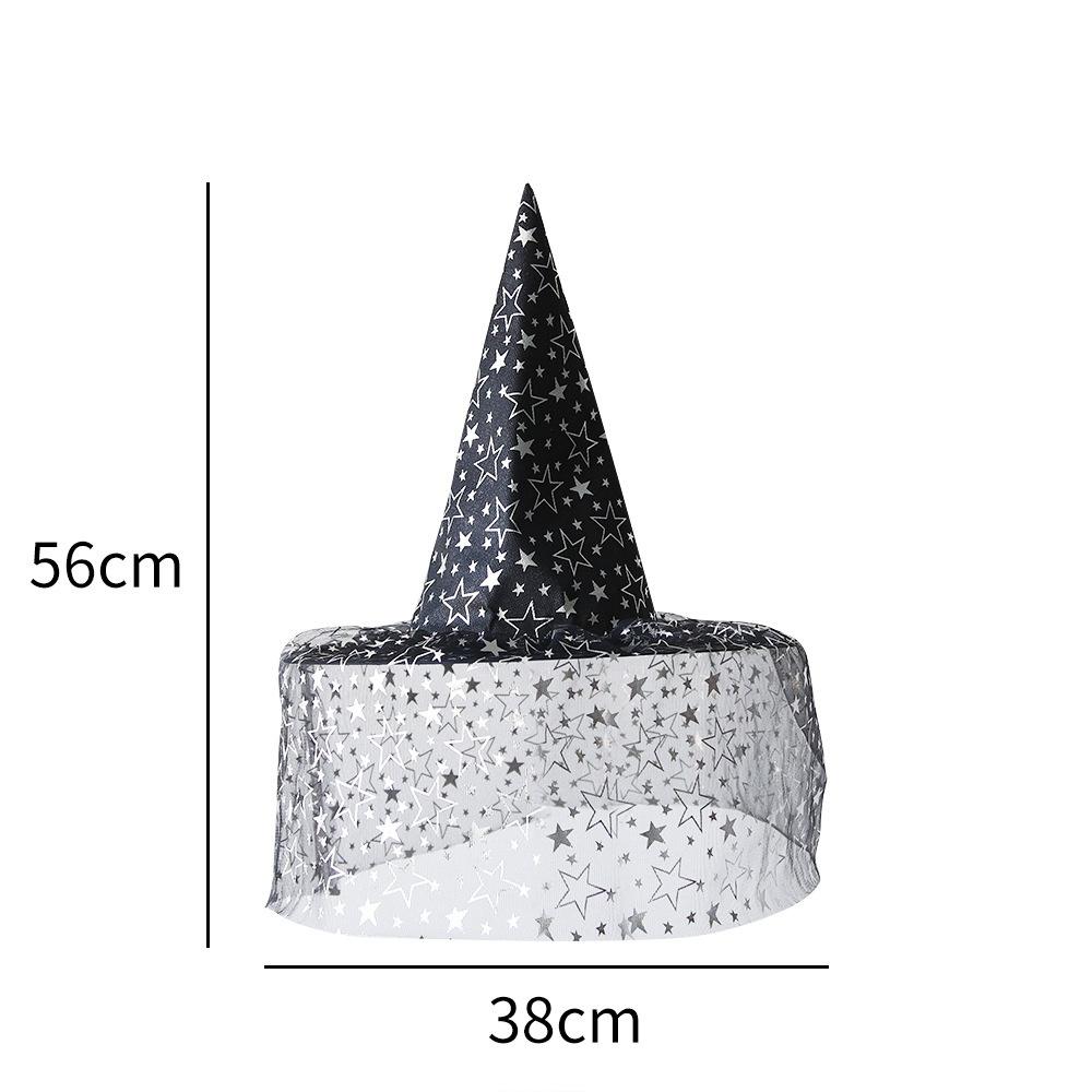 Halloween Witch Hat with Flowers Party Wizard Hats Decoration Props for Adults Children Cosplay Witch Net Gauze Headwear Costume